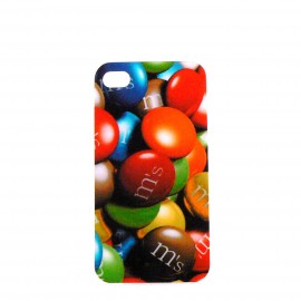 Coque brillante rigide bonbons pour Iphone 4 + film protection ecran