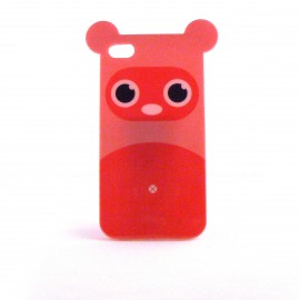 Coque brillante rigide rose motif koala pour Iphone 4 + film protection ecran