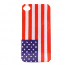 Coque rigide drapeau Etats-Unis/USA pour Iphone 4  + film protection écran offert