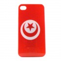 Coque rigide drapeau Tunisie pour Iphone 4  + film protection écran offert