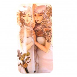 Coque rigide et mate Manga jeune fille miroir pour Iphone 4 + film protection écran