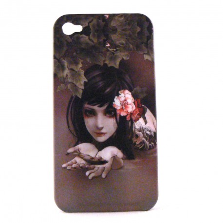 Coque rigide et mate Manga jeune fille poisson pour Iphone 4 + film protection écran Coque rigide et mate Manga jeune fille poisson pour Iphone 4 + film protection écran