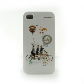 Coque intégrale blanche tricycle pour Iphone 4 + film protection écran