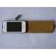 Pochette étui cuir granité pour Iphone 4 + film protection écran 
