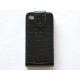 Pochette Etui cuir croco version 2 pour Iphone 4 + film protectin écran 