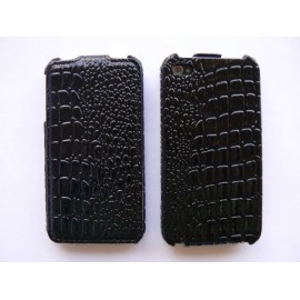 Pochette Etui croco à clapet pour Iphone 4 + film protection écran 