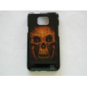 Coque Samsung Galaxy S2 I9100 brillante tête de mort orange + film protection écran