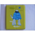 Etui pochette Ipad 2 IUVO verte motif tortue bleue + film protection écran 