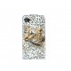 Pochette pour Iphone 4 en simili-cuir motif léopard + film protection écran 