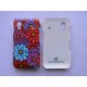 Coque pour Samsung S5830 Galaxy Ace fleurs rouges et bleues + film protection ecran offert