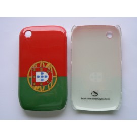 Coque rigide et brillante drapeau Portugal pour Blackberry 8520 Curve  + film protection écran offert