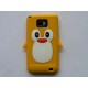 Coque silicone  motif pingouin jaune pour  Samsung I9100 Galaxy S2 + film protection écran offert
