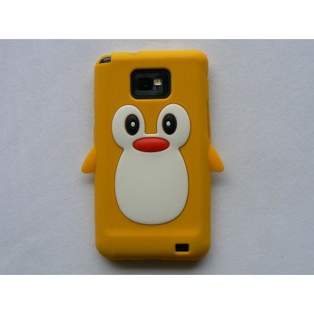 Coque silicone  motif pingouin jaune pour  Samsung I9100 Galaxy S2 + film protection écran offert