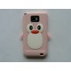 Coque silicone  motif pingouin rose clair pour  Samsung I9100 Galaxy S2 + film protection écran offert