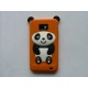 Coque silicone orange motif panda assis pour  Samsung I9100 Galaxy S2 + film protection écran offert