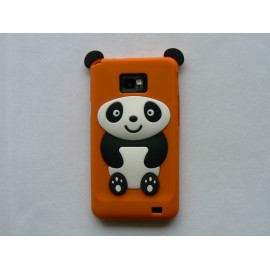 Coque silicone orange motif panda assis pour  Samsung I9100 Galaxy S2 + film protection écran offert