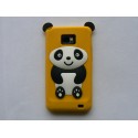 Coque silicone jaune motif panda assis pour  Samsung I9100 Galaxy S2 + film protection écran offert