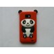 Coque silicone rouge motif panda assis pour  Samsung I9100 Galaxy S2 + film protection écran offert