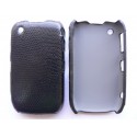 Coque Blackberry 8520 Curve simili-cuir noir peau de serpent + film protection écran offert