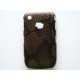 Coque Blackberry 8520 Curve simili-cuir marron peau de serpent + film protection écran offert