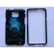 Coque Samsung I9100 Galaxy S2 noir tête de mort bleue + film protection écran offert