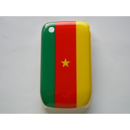 Coque rigide et brillante drapeau Cameroune pour Blackberry 8520 Curve  + film protection écran offert