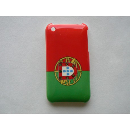 Coque rigide drapeau Portugal pour Iphone 3  + film protection écran offert
