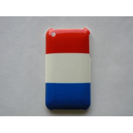 Coque rigide drapeau France pour Iphone 3  + film protection écran offert