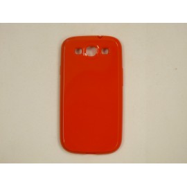 Coque Galaxy S3 I9300 semi-rigide glossy rouge + film protection ecran offert