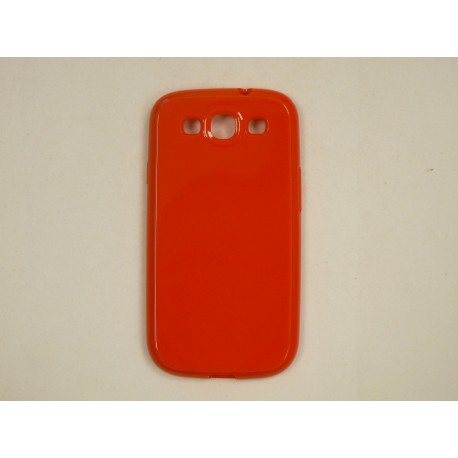 Coque Galaxy S3 I9300 semi-rigide glossy rouge + film protection ecran offert