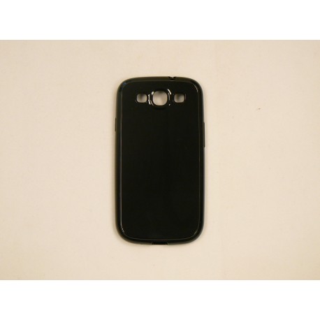 Coque Galaxy S3 I9300 semi-rigide glossy noire + film protection ecran offert