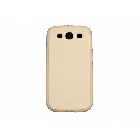 Coque Galaxy S3 I9300 semi-rigide glossy blanche + film protection ecran offert