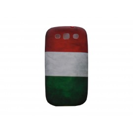 Coque pour Samsung I9300 Galaxy S3 silicone vintage drapeau Italie  + film protection écran offert