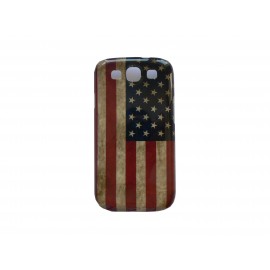 Coque pour Samsung I9300 Galaxy S3 rigide vintage drapeau USA/Etats-Unis  + film protection écran offert