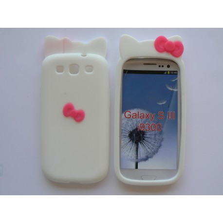 Coque Samsung I9300 Galaxy S3 silicone blanche nud papillon + film protection écran offert