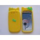 Coque Samsung I9300 Galaxy S3 silicone jaune nud papillon + film protection écran offert