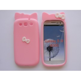 Coque Samsung I9300 Galaxy S3 silicone rose nud papillon + film protection écran offert