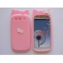 Coque Samsung I9300 Galaxy S3 silicone rose nud papillon + film protection écran offert