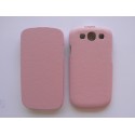 Pochette Etui simili-cuir granité rose pour Samsung I9300 Galaxy S3 + film protection écran 