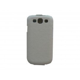 Pochette Etui simili-cuir granité blanc pour Samsung I9300 Galaxy S + film protectin écran 