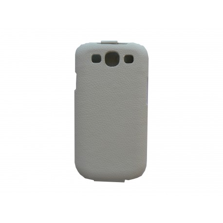 Pochette Etui simili-cuir granité blanc pour Samsung I9300 Galaxy S + film protectin écran 