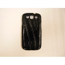 Coque Samsung I9300 Galaxy S3 simili-cuir serpent noir + film protection écran offert