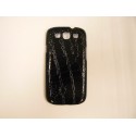 Coque Samsung I9300 Galaxy S3 simili-cuir serpent noir + film protection écran offert