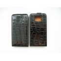 Pochette pour Samsung I9100 Galaxy S2 simili-cuir croco noir + film protection écran 