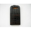 Pochette Etui pour Samsung I9300 Galaxy S3 noire simili-cuir crocodile + film protection écran 