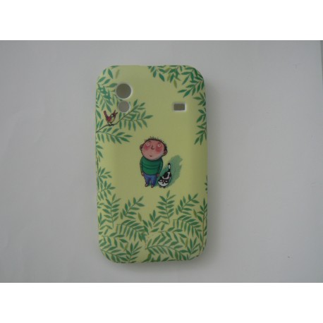 Coque pour Samsung S5830 Galaxy Ace silicone verte petit garçon + film protection écran offert