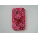 Coque Samsung S5830 Galaxy Ace silicone rose papillons rouges + film protection écran offert