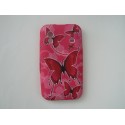 Coque Samsung S5830 Galaxy Ace silicone rose papillons rouges + film protection écran offert