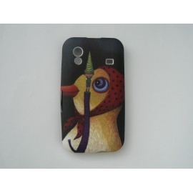 Coque Samsung S5830 Galaxy Ace silicone oiseau+ film protection écran offert