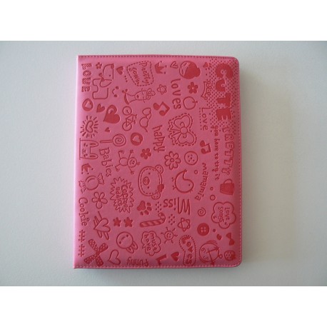 Pochette Ipad 2 simili-cuir rose fashion  + film protection ecran 